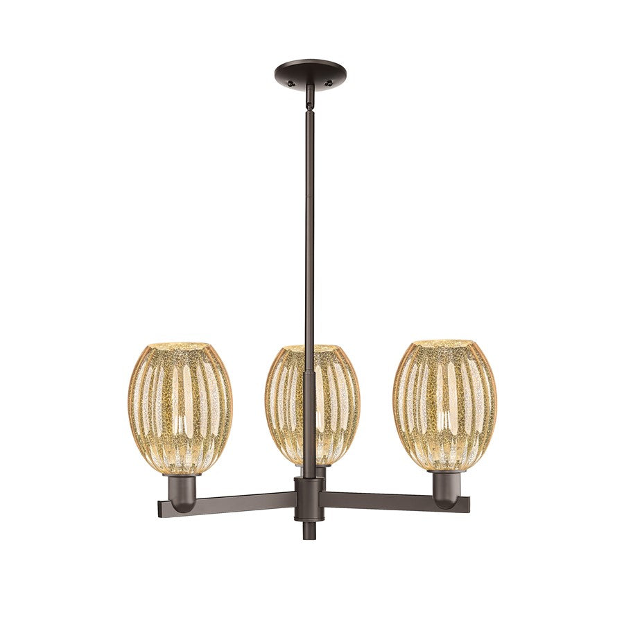 Innovations Preston 3Lt 18" Bell Stem Chandelier, OB/MC - 716-3CR-OB-G459-6ME