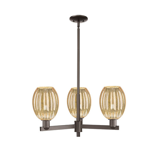 Innovations Preston 3Lt 18" Bell Stem Chandelier, OB/MC - 716-3CR-OB-G459-6ME