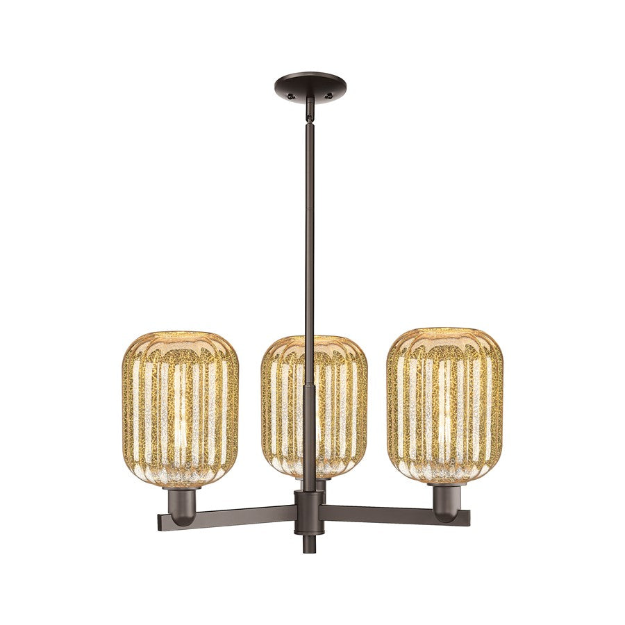 Innovations Preston 3Lt 18" Jar Stem Chandelier, OB/MC - 716-3CR-OB-G460-7ME