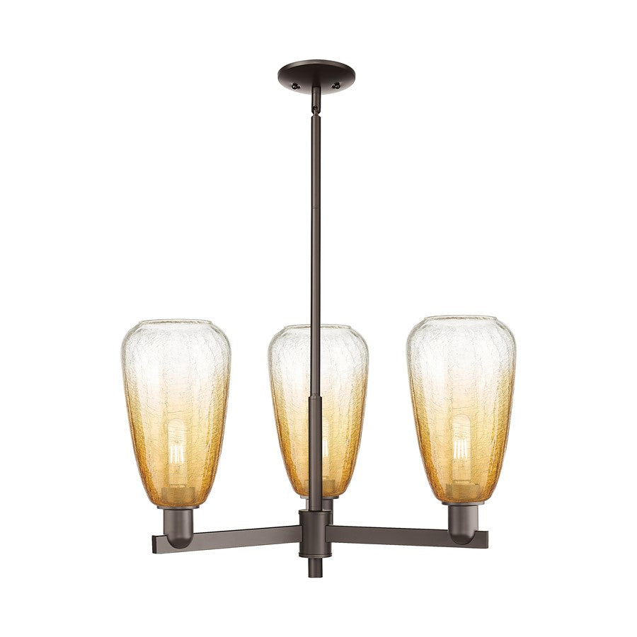 Innovations BH Almond 3Lt 18" Stem Chandelier, OB/AM - 716-3CR-OB-G480-6AM