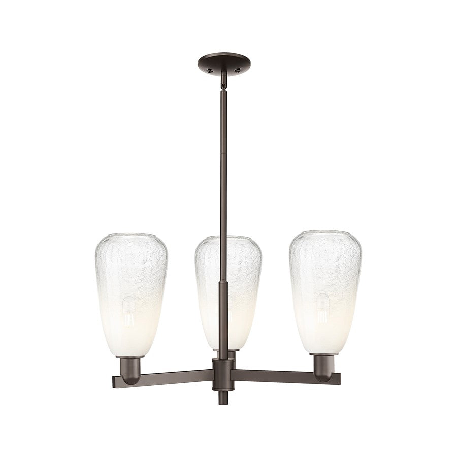 Innovations BH Almond 3Lt 18" Stem Chandelier, OB/OP - 716-3CR-OB-G480-6OP