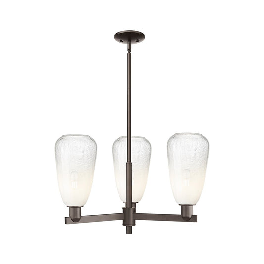 Innovations BH Almond 3Lt 18" Stem Chandelier, OB/OP - 716-3CR-OB-G480-6OP