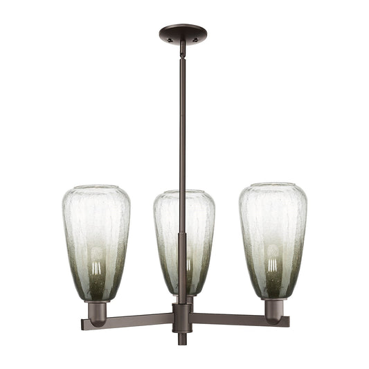 Innovations Brookhaven Almond 28in 3-Light Pendant | Industrial Oil Rubbed Bronze and Slate Glass | Kitchen Island & Dining | Model 716-3CR-OB-G480-6SL