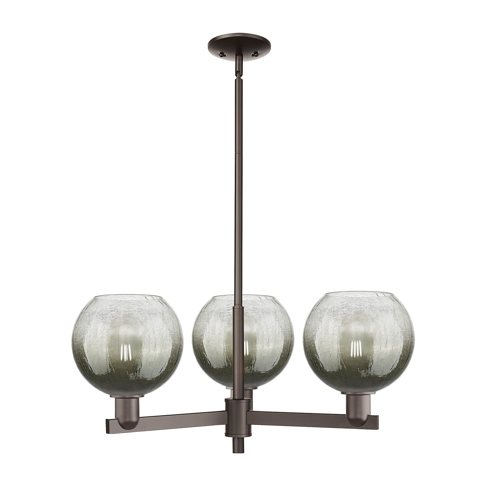 Innovations Brookhaven Globe 30in 3-Light Pendant | Industrial Oil Rubbed Bronze Steel and Slate Glass | Kitchen Island & | Model 716-3CR-OB-G483-8SL