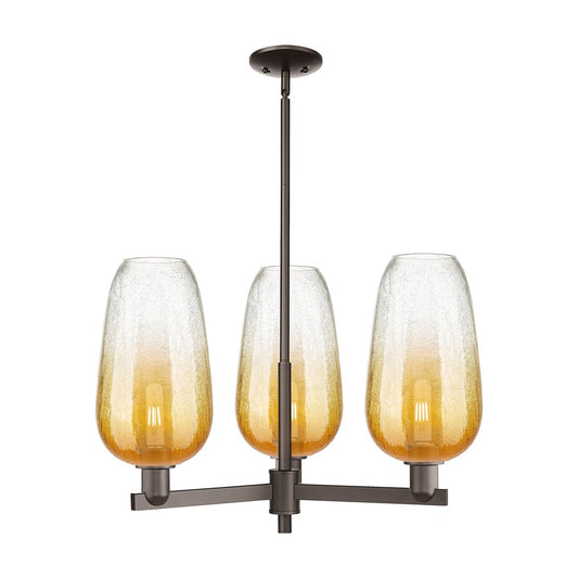 Innovations BH Flute 3Lt 18" Stem Chandelier, OB/AM - 716-3CR-OB-G484-7AM