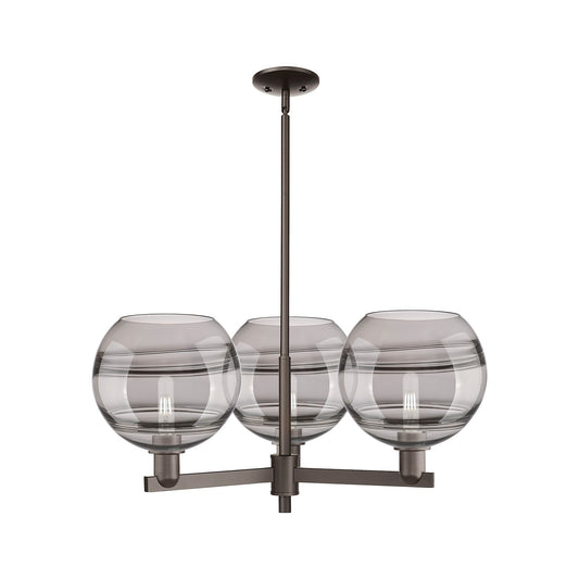 Innovations Rochester 32in 3-Light Pendant | Industrial Oil Rubbed Bronze Steel and Light Smoke Glass | Kitchen Island & | Model 716-3CR-OB-G556-10SM