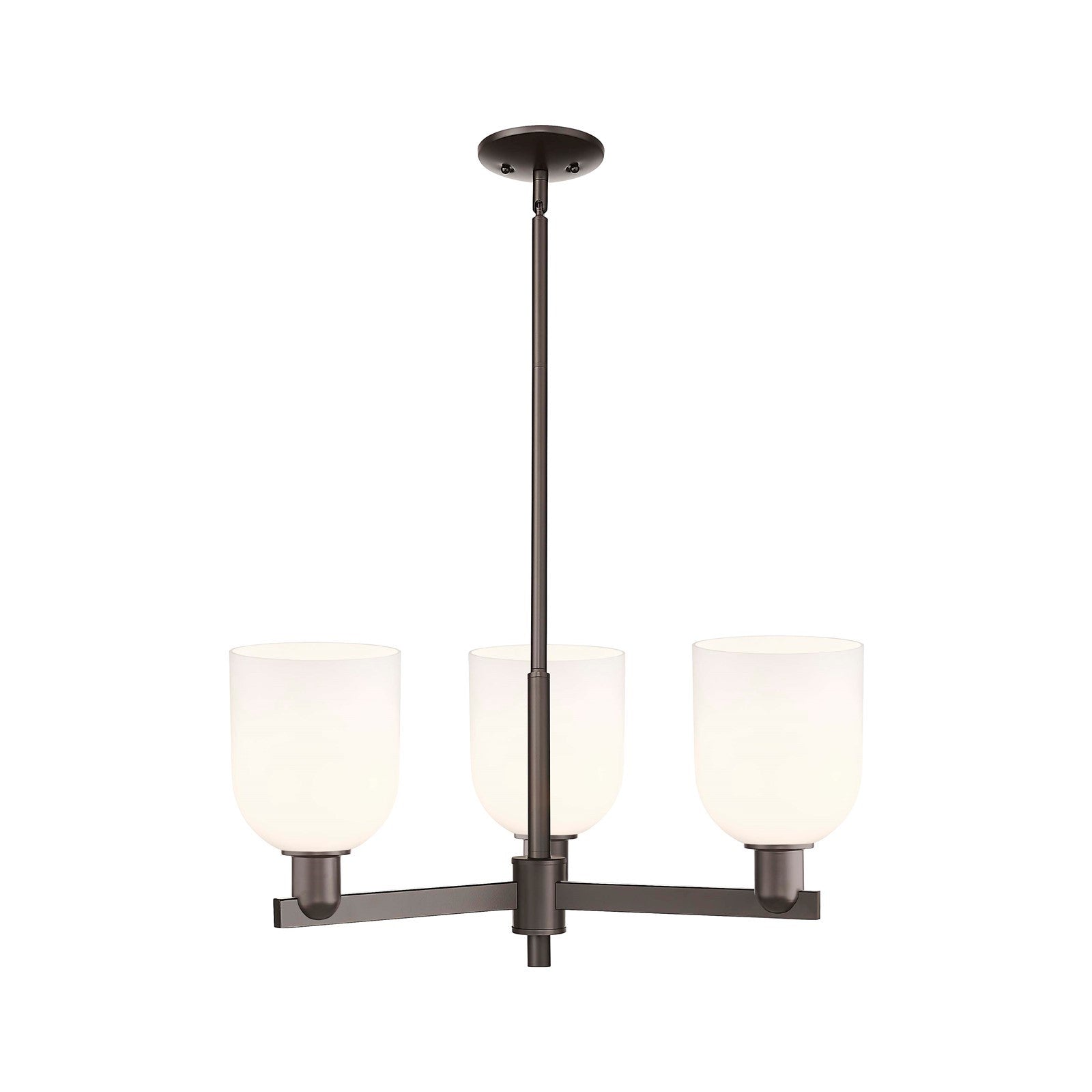 Innovations Bella 27in 3-Light Pendant | Industrial Oil Rubbed Bronze Steel and White Glass | Kitchen Island & Dining Room | Model 716-3CR-OB-G558-6GWH