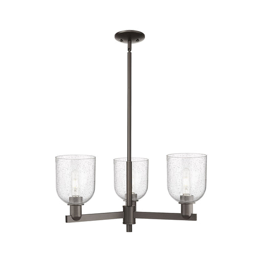 Innovations Bella 27in 3-Light Pendant | Industrial Oil Rubbed Bronze Steel and Seedy Glass | Kitchen Island & Dining Room | Model 716-3CR-OB-G558-6SDY