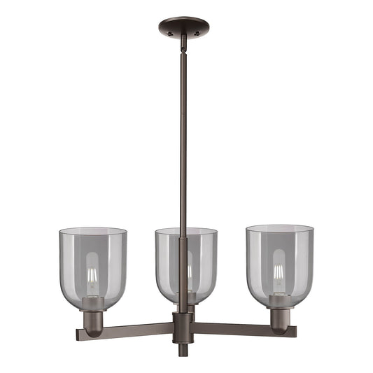 Innovations Bella 27in 3-Light Pendant | Industrial Oil Rubbed Bronze Steel and Light Smoke Glass | Kitchen Island & Dining | Model 716-3CR-OB-G558-6SM