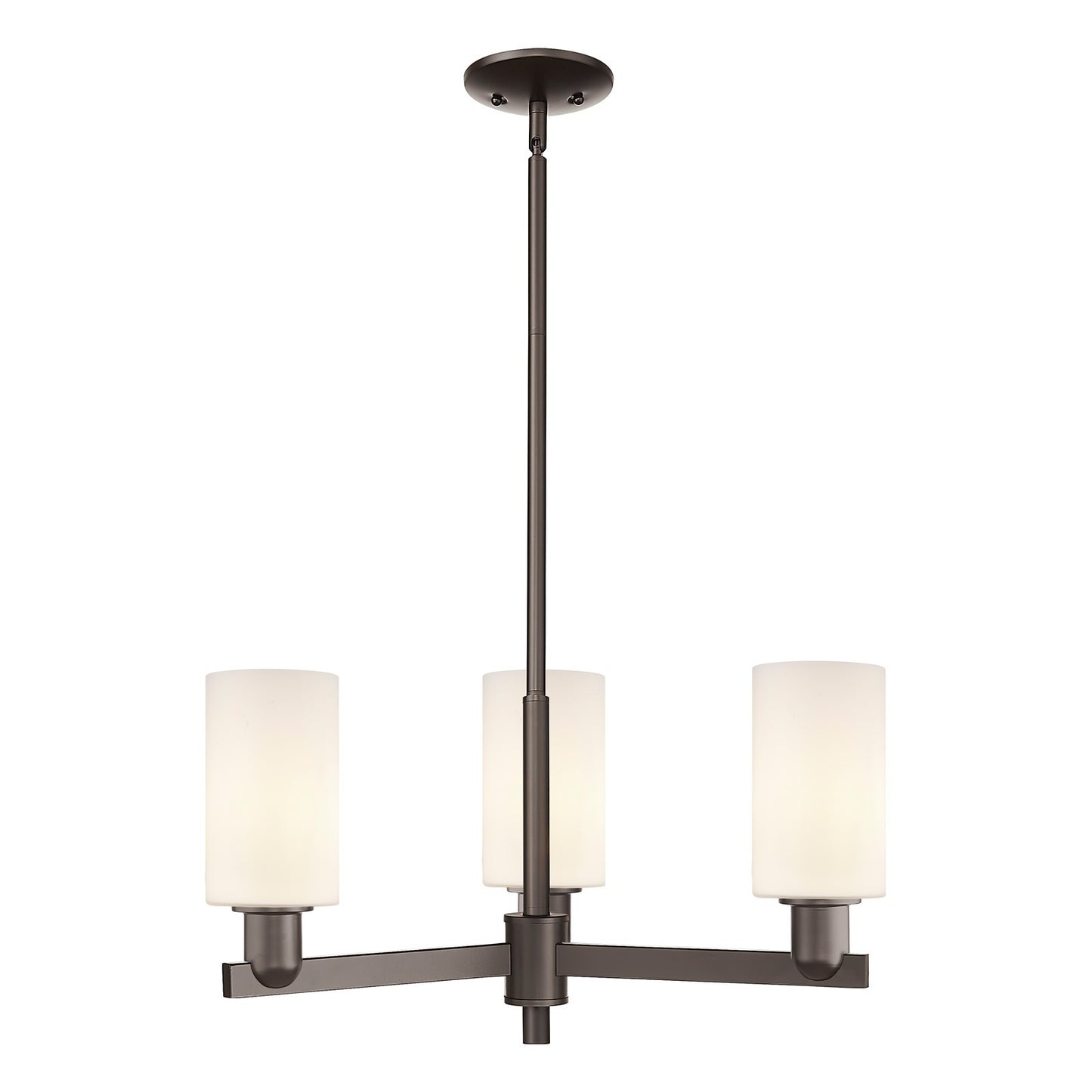 Innovations Clymer 26in 3-Light Pendant | Industrial Oil Rubbed Bronze Steel and Matte White Glass | Kitchen Island & Dining Room | Model 716-3CR-OB-G801