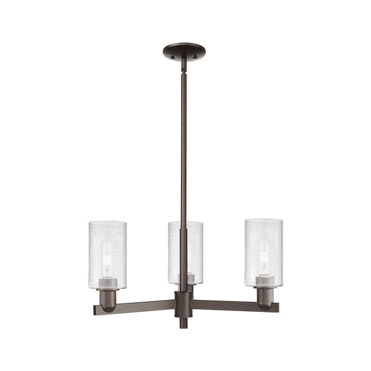 Innovations Clymer 26in 3-Light Pendant | Industrial Oil Rubbed Bronze Steel and Seedy Glass | Kitchen Island & Dining Room | Model 716-3CR-OB-G804