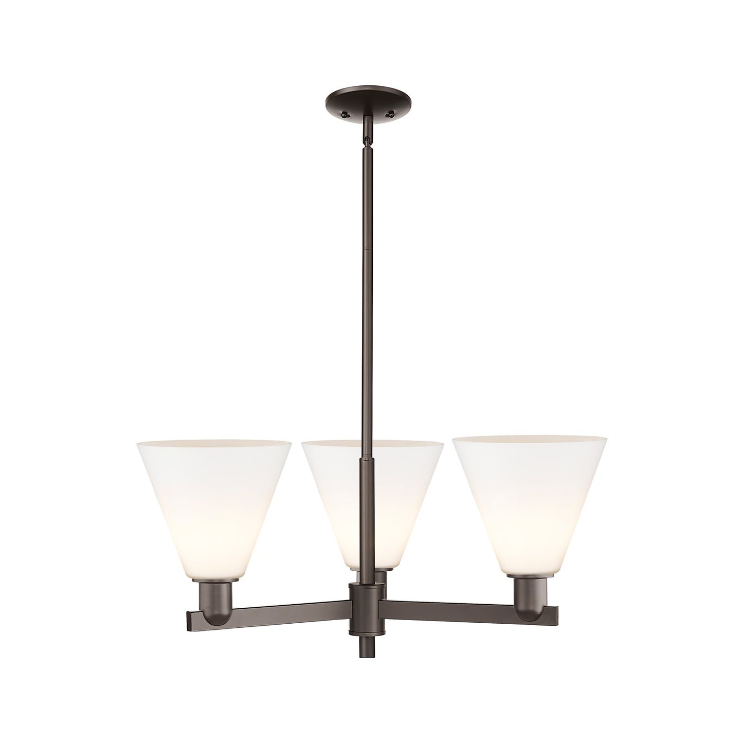 Innovations Berkshire Glass 30in 3-Light Pendant | Industrial Oil Rubbed Bronze Steel and Matte White Glass | Kitchen Island & | Model 716-3CR-OB-GBC-81