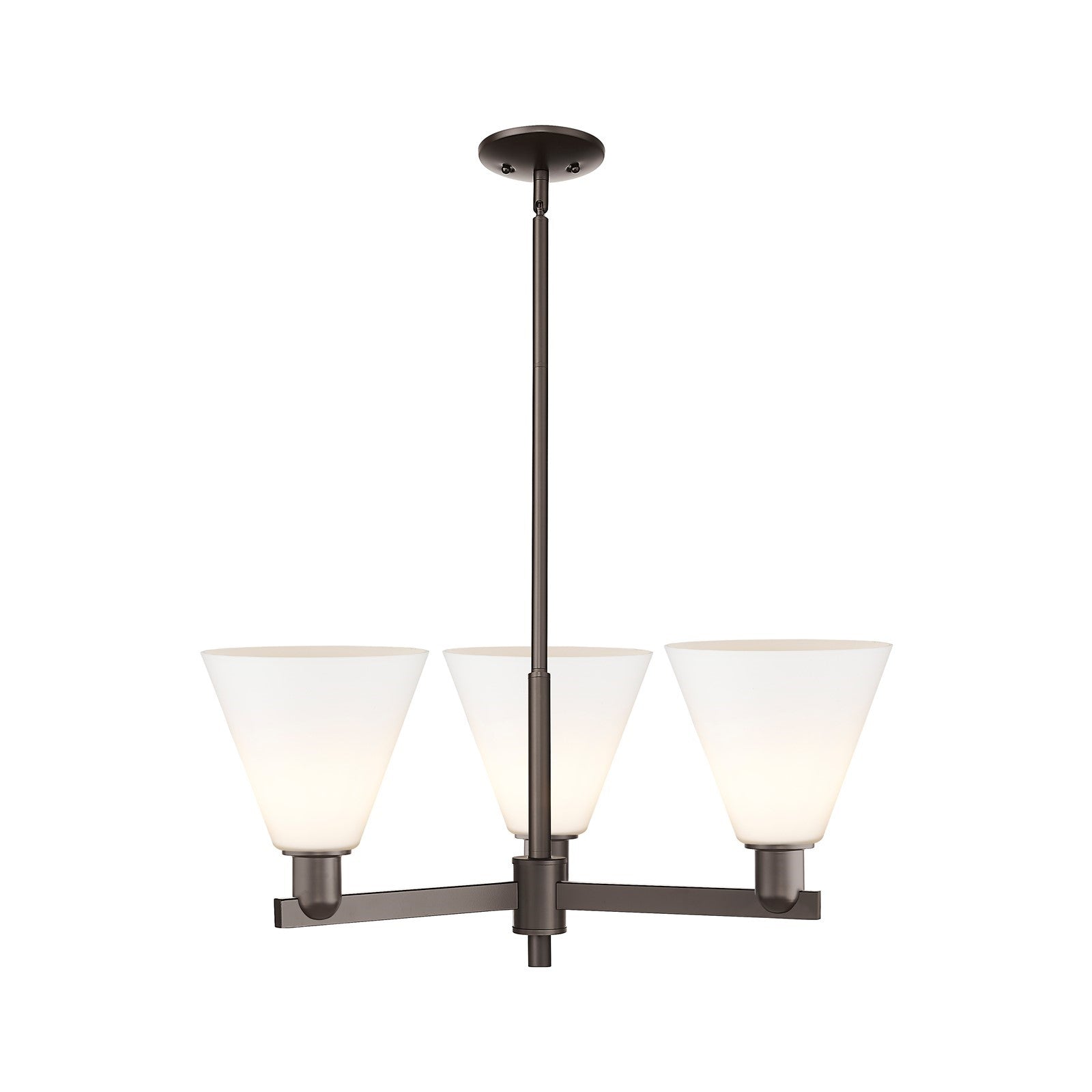 Innovations Berkshire Glass 30in 3-Light Pendant | Industrial Oil Rubbed Bronze Steel and Matte White Glass | Kitchen Island & | Model 716-3CR-OB-GBC-81