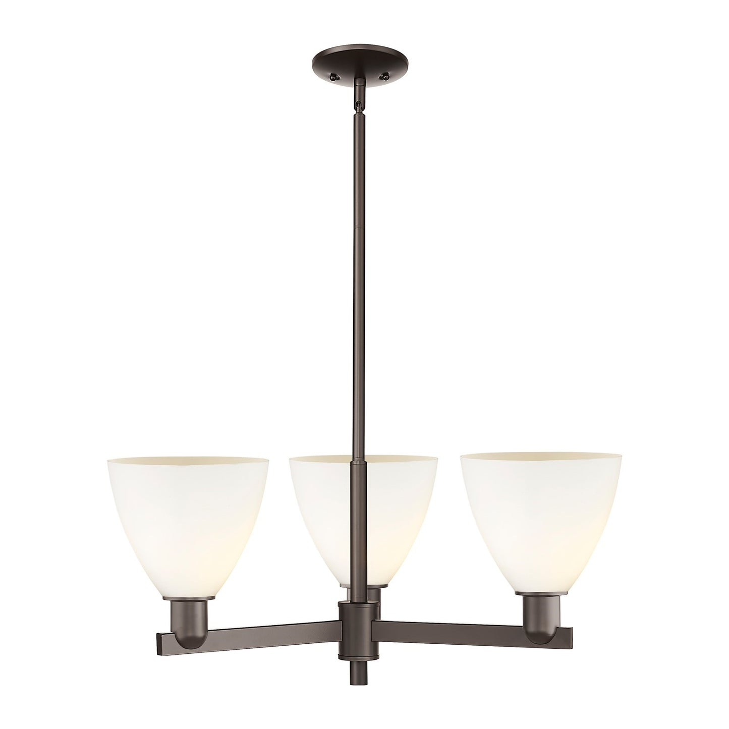 Innovations Bristol 29in 3-Light Pendant | Industrial Oil Rubbed Bronze Steel and Matte White Glass | Kitchen Island & Dining | Model 716-3CR-OB-GBD-751