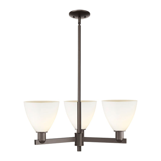 Innovations Bristol 29in 3-Light Pendant | Industrial Oil Rubbed Bronze Steel and Matte White Glass | Kitchen Island & Dining | Model 716-3CR-OB-GBD-751