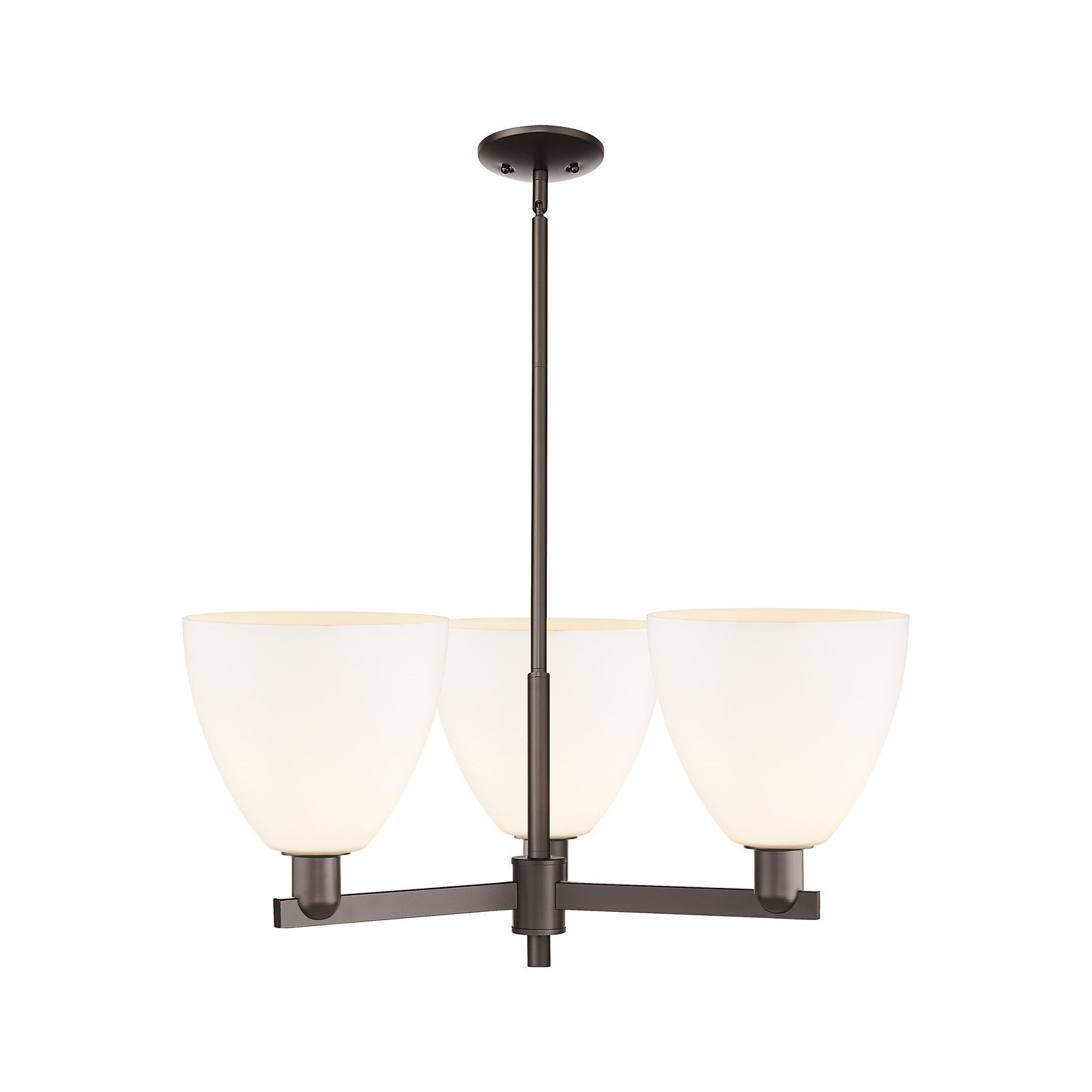 Innovations Bristol 31in 3-Light Pendant | Industrial Oil Rubbed Bronze Steel and Matte White Glass | Kitchen Island & Dining | Model 716-3CR-OB-GBD-91