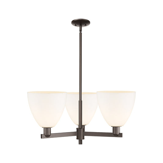 Innovations Bristol 31in 3-Light Pendant | Industrial Oil Rubbed Bronze Steel and Matte White Glass | Kitchen Island & Dining | Model 716-3CR-OB-GBD-91