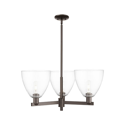 Innovations Bristol 31in 3-Light Pendant | Industrial Oil Rubbed Bronze Steel and Clear Glass | Kitchen Island & Dining Room | Model 716-3CR-OB-GBD-92