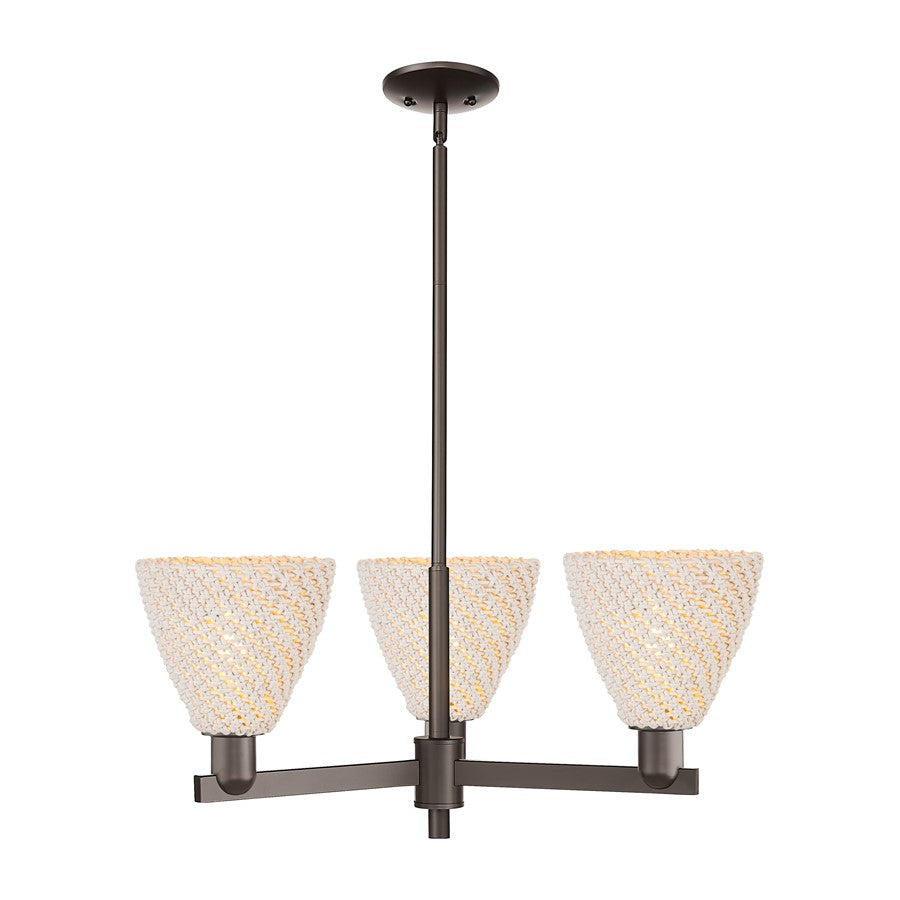 Innovations NB Dome 3Lt 18" Chandelier, OB/NF - 716-3CR-OB-NBD-75-NAT