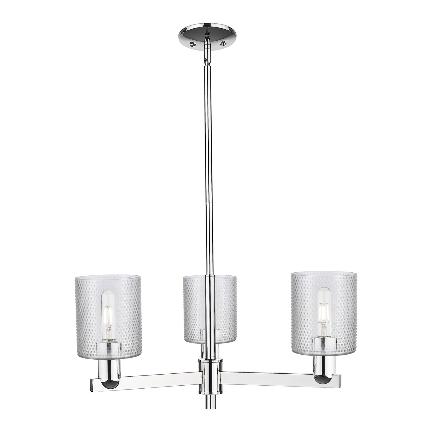 Innovations Cobbleskill 27in 3-Light Pendant | Industrial Polished Chrome Steel and Clear Glass | Kitchen Island & Dining Room | Model 716-3CR-PC-G112