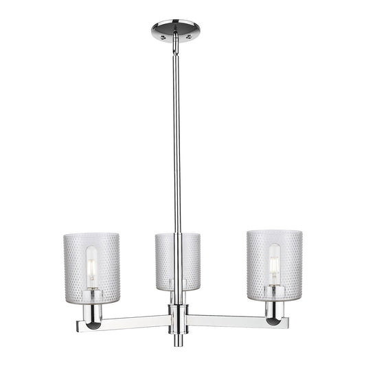 Innovations Cobbleskill 27in 3-Light Pendant | Industrial Polished Chrome Steel and Clear Glass | Kitchen Island & Dining Room | Model 716-3CR-PC-G112