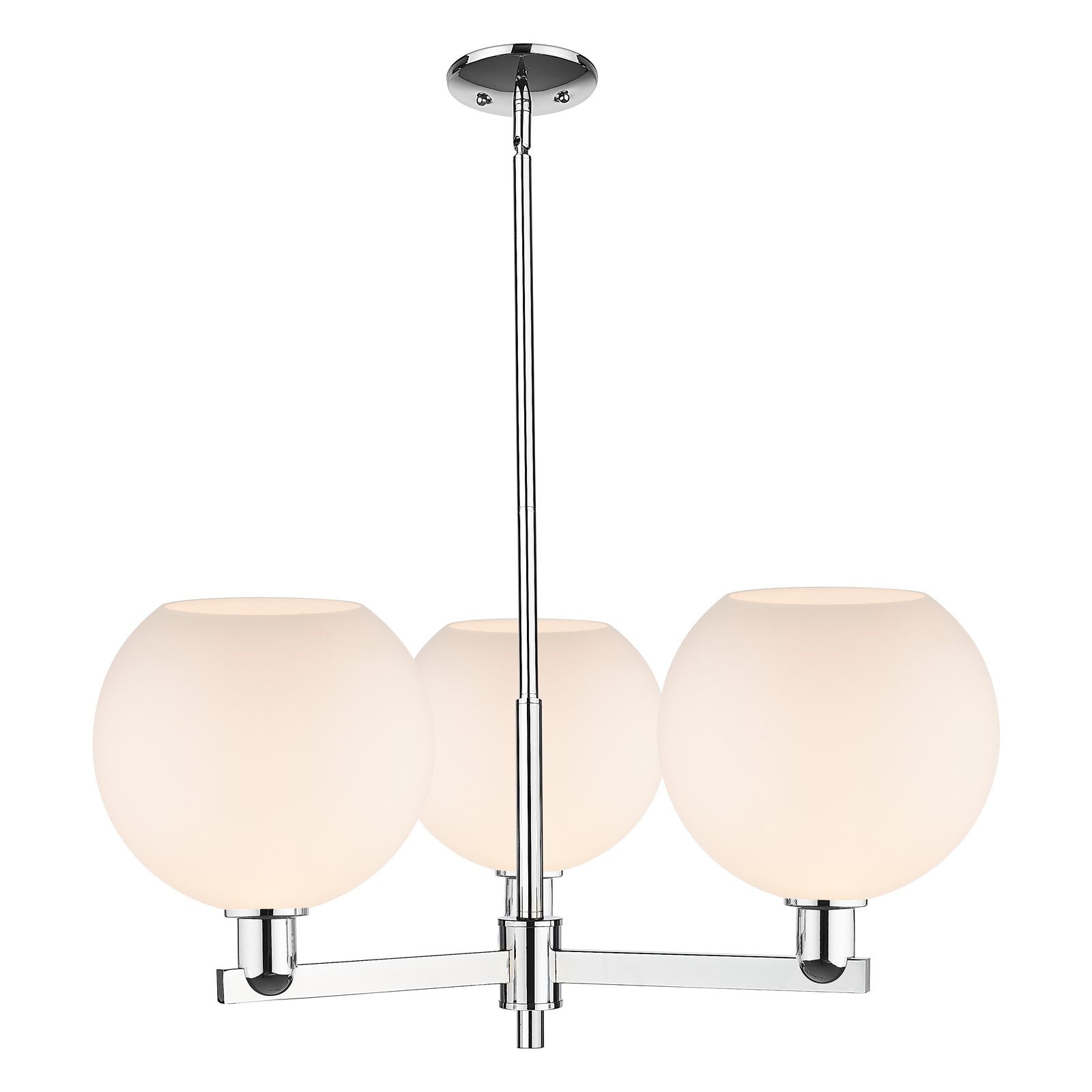 Innovations Athens 32in 3-Light Pendant | Industrial Polished Chrome and Matte White Glass | Kitchen Island & Dining Room | Model 716-3CR-PC-G121-10