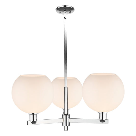 Innovations Athens 32in 3-Light Pendant | Industrial Polished Chrome and Matte White Glass | Kitchen Island & Dining Room | Model 716-3CR-PC-G121-10