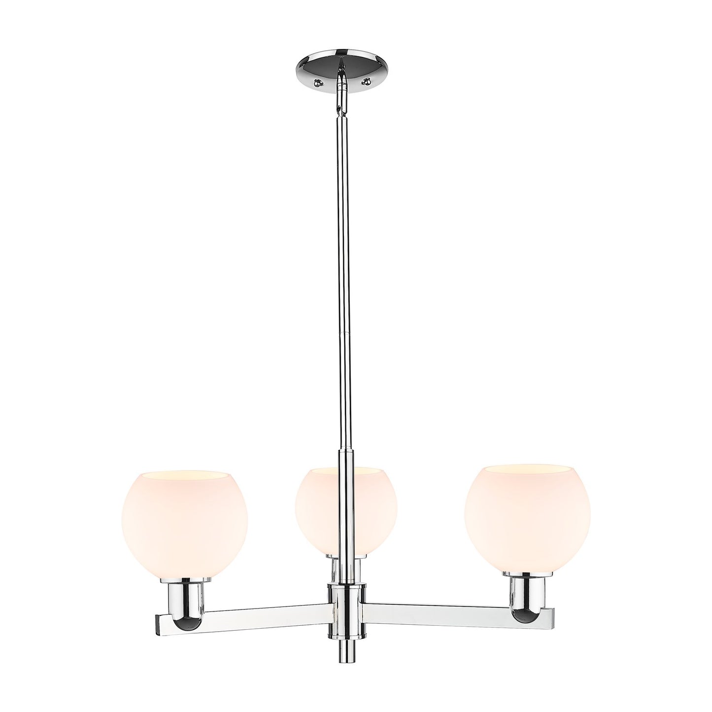 Innovations Athens 28in 3-Light Pendant | Industrial Polished Chrome Steel and Matte White Glass | Kitchen Island & Dining Room | Model 716-3CR-PC-G121-6