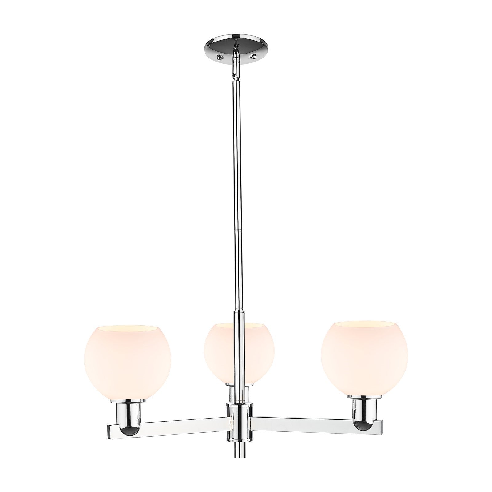 Innovations Athens 28in 3-Light Pendant | Industrial Polished Chrome Steel and Matte White Glass | Kitchen Island & Dining Room | Model 716-3CR-PC-G121-6