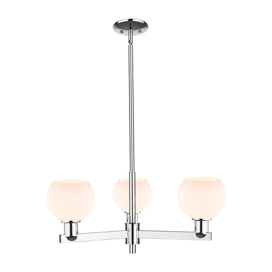 Innovations Athens 28in 3-Light Pendant | Industrial Polished Chrome Steel and Matte White Glass | Kitchen Island & Dining Room | Model 716-3CR-PC-G121-6