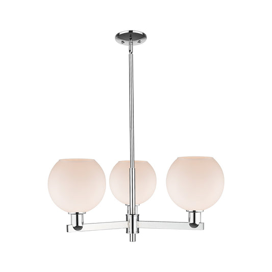 Innovations Athens 30in 3-Light Pendant | Industrial Polished Chrome and Matte White Glass | Kitchen Island & Dining Room | Model 716-3CR-PC-G121-8