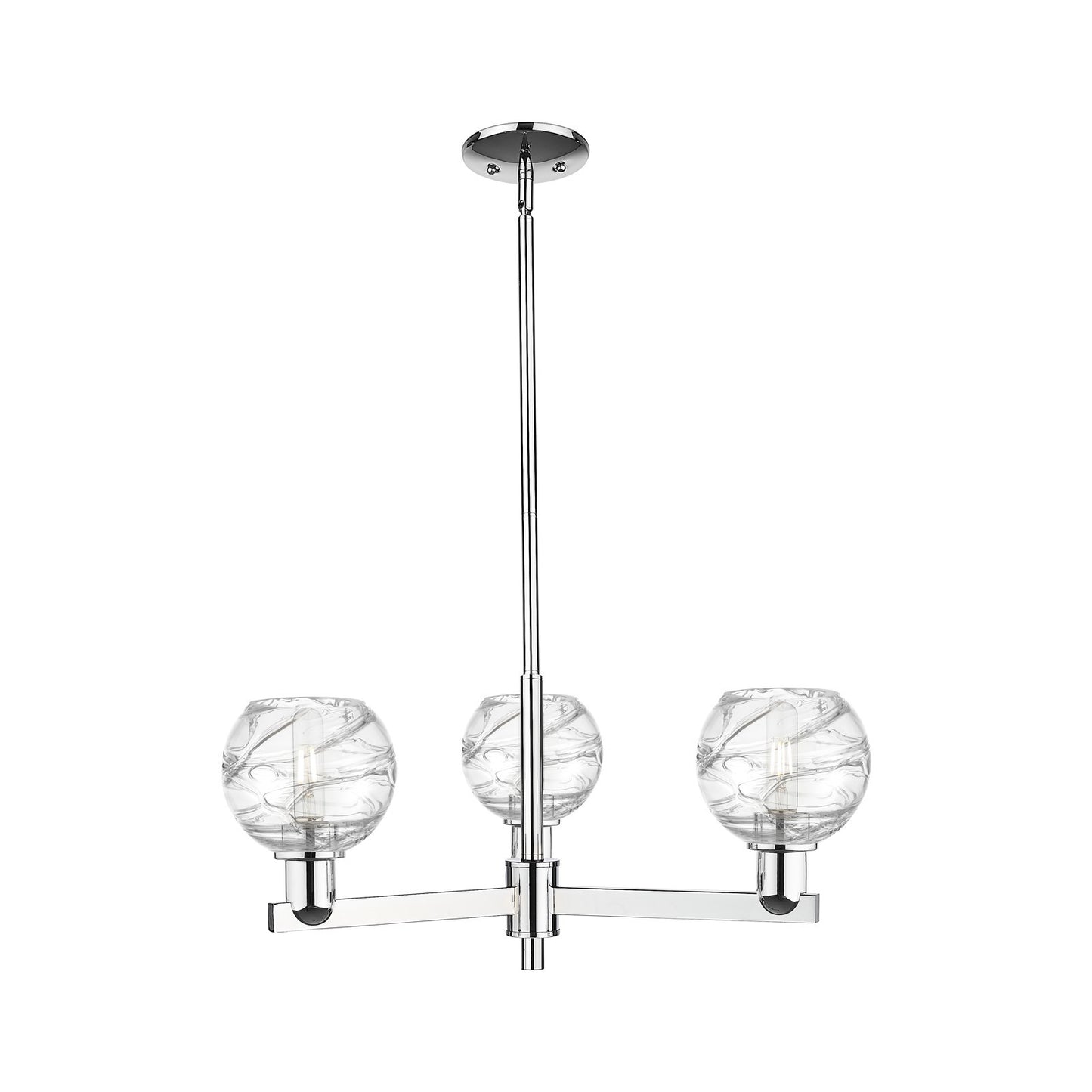 Innovations Athens Deco Swirl 18in 3-Light Pendant | Industrial Polished Chrome Steel and Clear Glass | Kitchen Island & | Model 716-3CR-PC-G1213-6CL