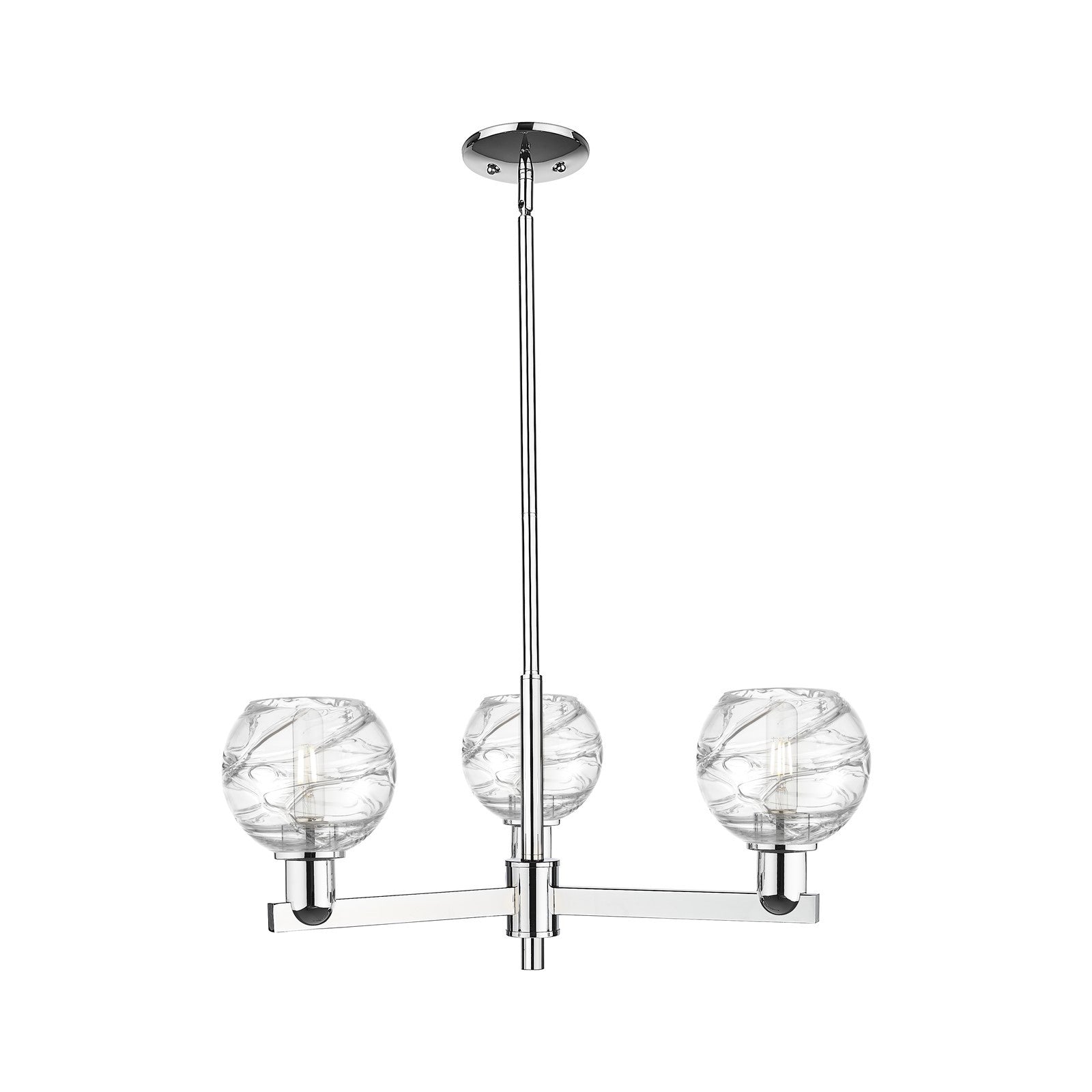 Innovations Athens Deco Swirl 18in 3-Light Pendant | Industrial Polished Chrome Steel and Clear Glass | Kitchen Island & | Model 716-3CR-PC-G1213-6CL