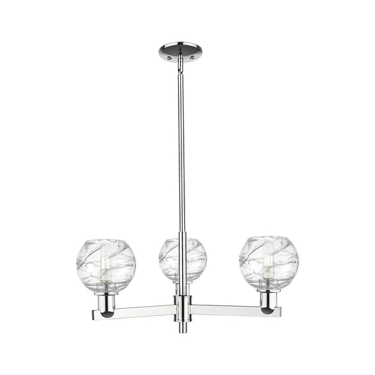Innovations Athens Deco Swirl 18in 3-Light Pendant | Industrial Polished Chrome Steel and Clear Glass | Kitchen Island & | Model 716-3CR-PC-G1213-6CL