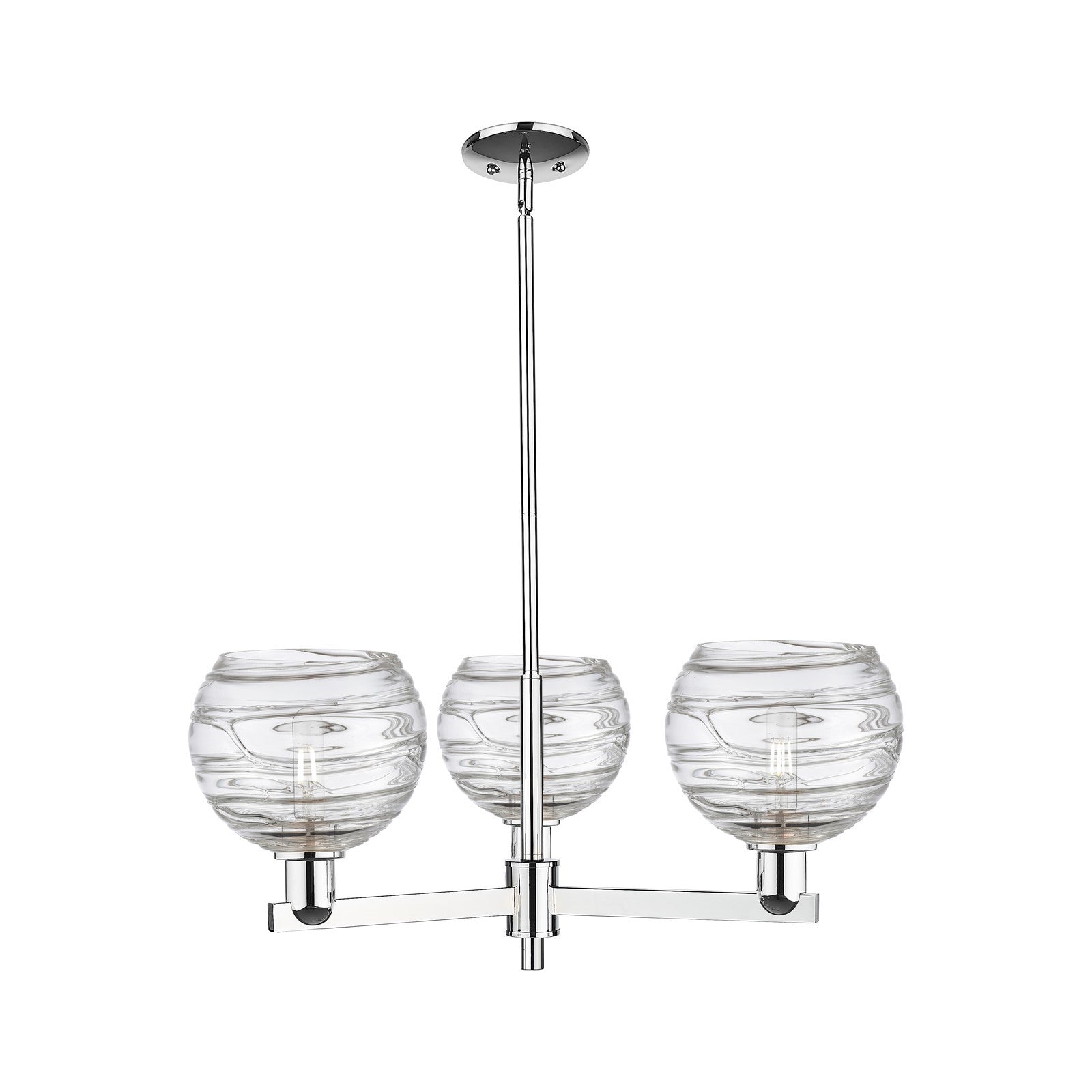 Innovations Athens Deco Swirl 30in 3-Light Pendant | Industrial Modern Polished Chrome and Clear Glass | Kitchen Island & | Model 716-3CR-PC-G1213-8CL
