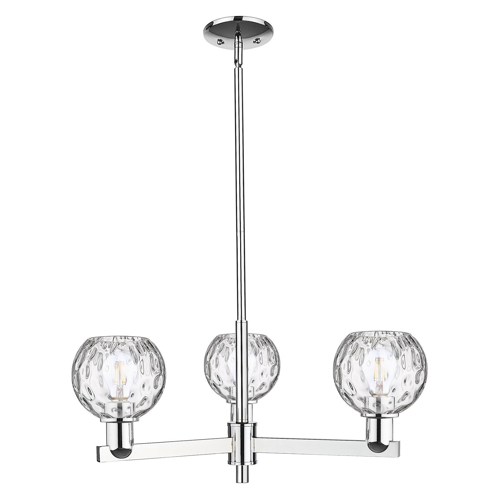Innovations Athens Water Glass 28in 3-Light Pendant | Industrial Polished Chrome and Clear Glass | Kitchen Island & Dining Room | Model 716-3CR-PC-G1215-6