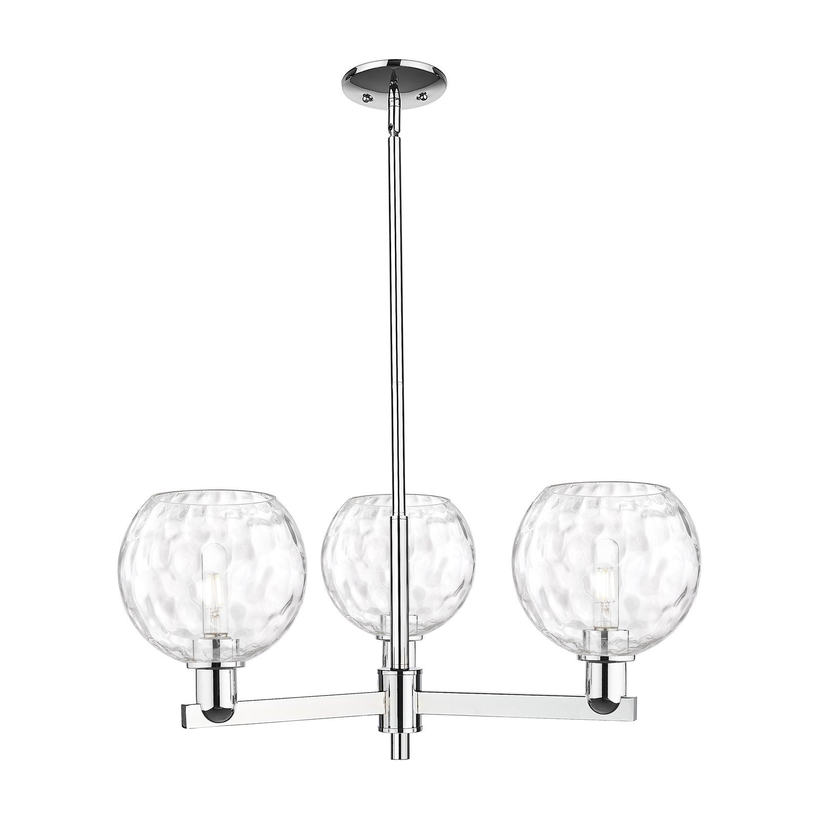 Innovations Athens Water Glass 30in 3-Light Pendant | Industrial Polished Chrome Steel and Clear Water Glass | Kitchen Island & | Model 716-3CR-PC-G1215-8