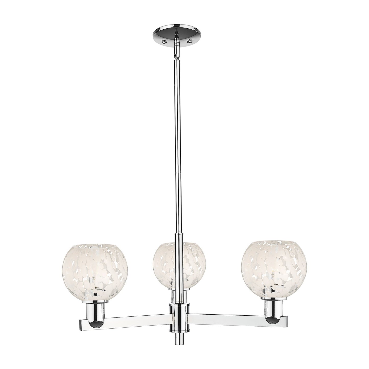 Innovations Lighting Arcadia 28in 3-Light Pendant | Industrial Polished Chrome and White Mouchette Glass | Kitchen Island & | Model 716-3CR-PC-G1216-6WM