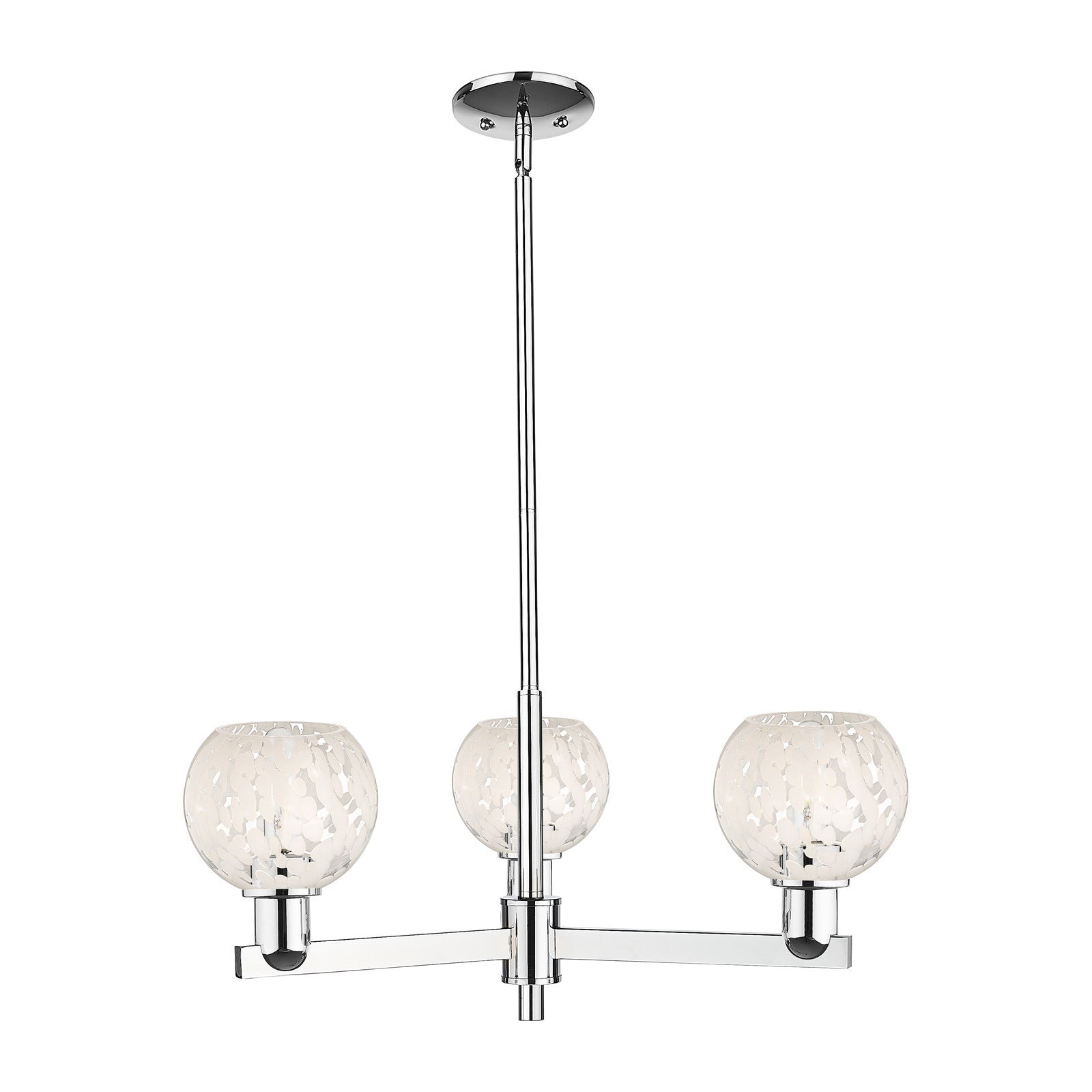 Innovations Lighting Arcadia 28in 3-Light Pendant | Industrial Polished Chrome and White Mouchette Glass | Kitchen Island & | Model 716-3CR-PC-G1216-6WM