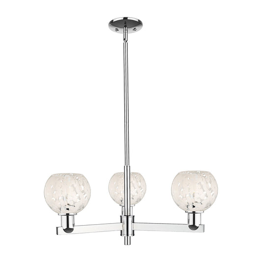 Innovations Lighting Arcadia 28in 3-Light Pendant | Industrial Polished Chrome and White Mouchette Glass | Kitchen Island & | Model 716-3CR-PC-G1216-6WM