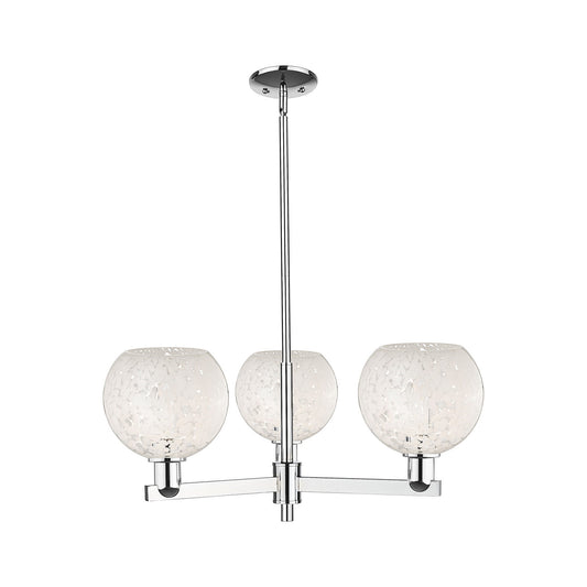 Innovations Lighting Arcadia 30in 3-Light Pendant | Industrial Modern Polished Chrome and White Mouchette Glass | Kitchen | Model 716-3CR-PC-G1216-8WM