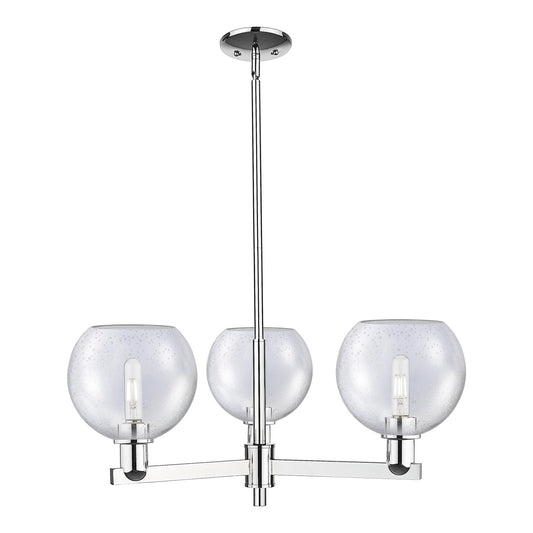 Innovations Athens 30in 3-Light Pendant | Industrial Polished Chrome Steel and Seedy Glass | Kitchen Island & Dining Room | Model 716-3CR-PC-G124-8