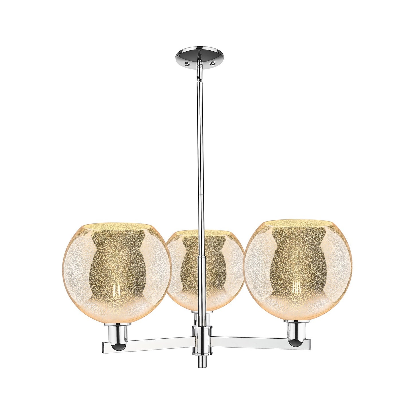 Innovations Athens 32in 3-Light Pendant | Industrial Polished Chrome and Mercury Glass | Kitchen Island & Dining Room | 31.75 x | Model 716-3CR-PC-G128-10