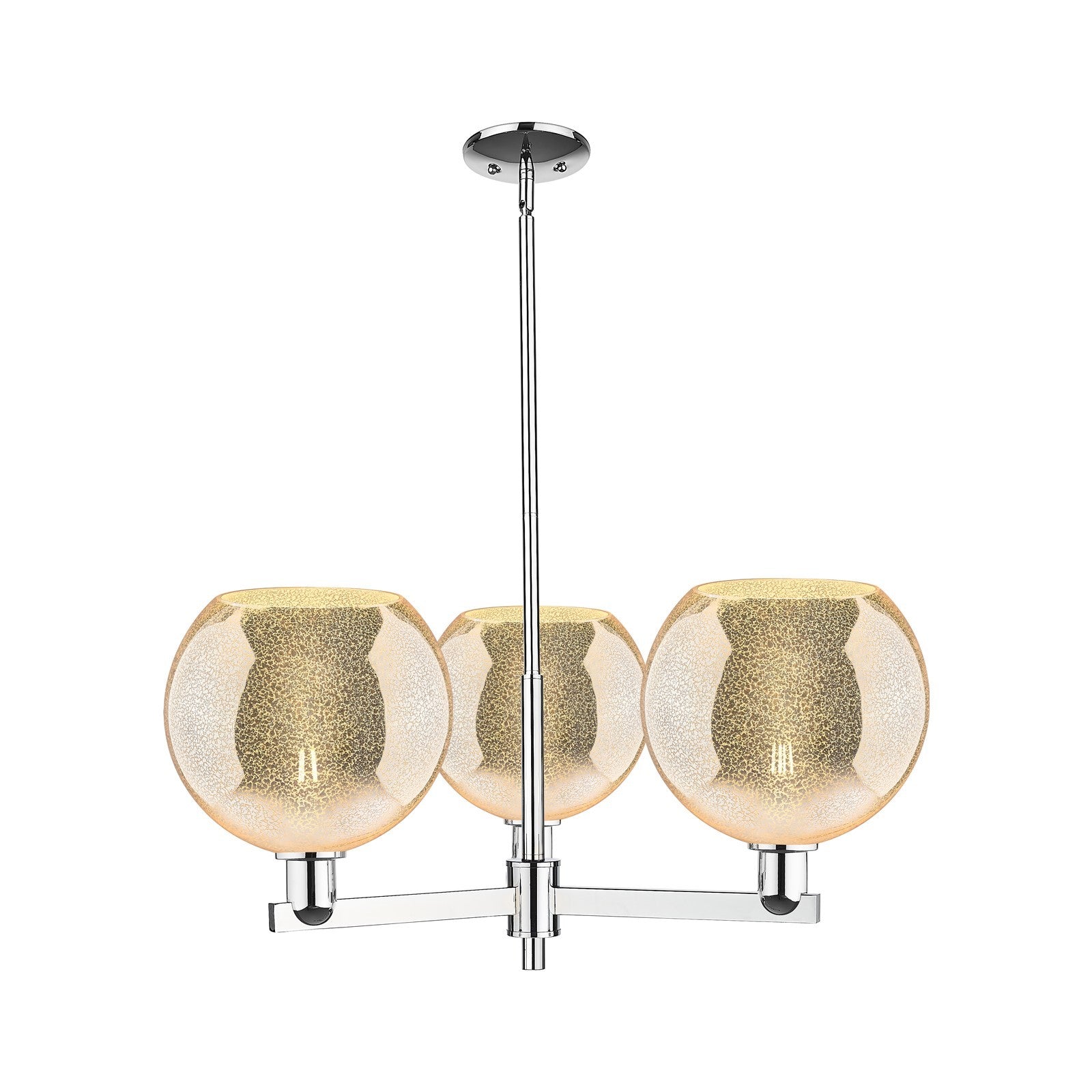 Innovations Athens 32in 3-Light Pendant | Industrial Polished Chrome and Mercury Glass | Kitchen Island & Dining Room | 31.75 x | Model 716-3CR-PC-G128-10