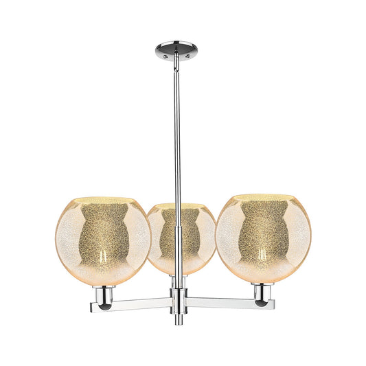 Innovations Athens 32in 3-Light Pendant | Industrial Polished Chrome and Mercury Glass | Kitchen Island & Dining Room | 31.75 x | Model 716-3CR-PC-G128-10