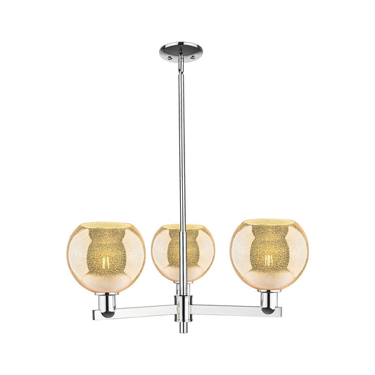 Innovations Athens 30in 3-Light Pendant | Industrial Polished Chrome Steel and Mercury Glass | Kitchen Island & Dining Room | Model 716-3CR-PC-G128-8