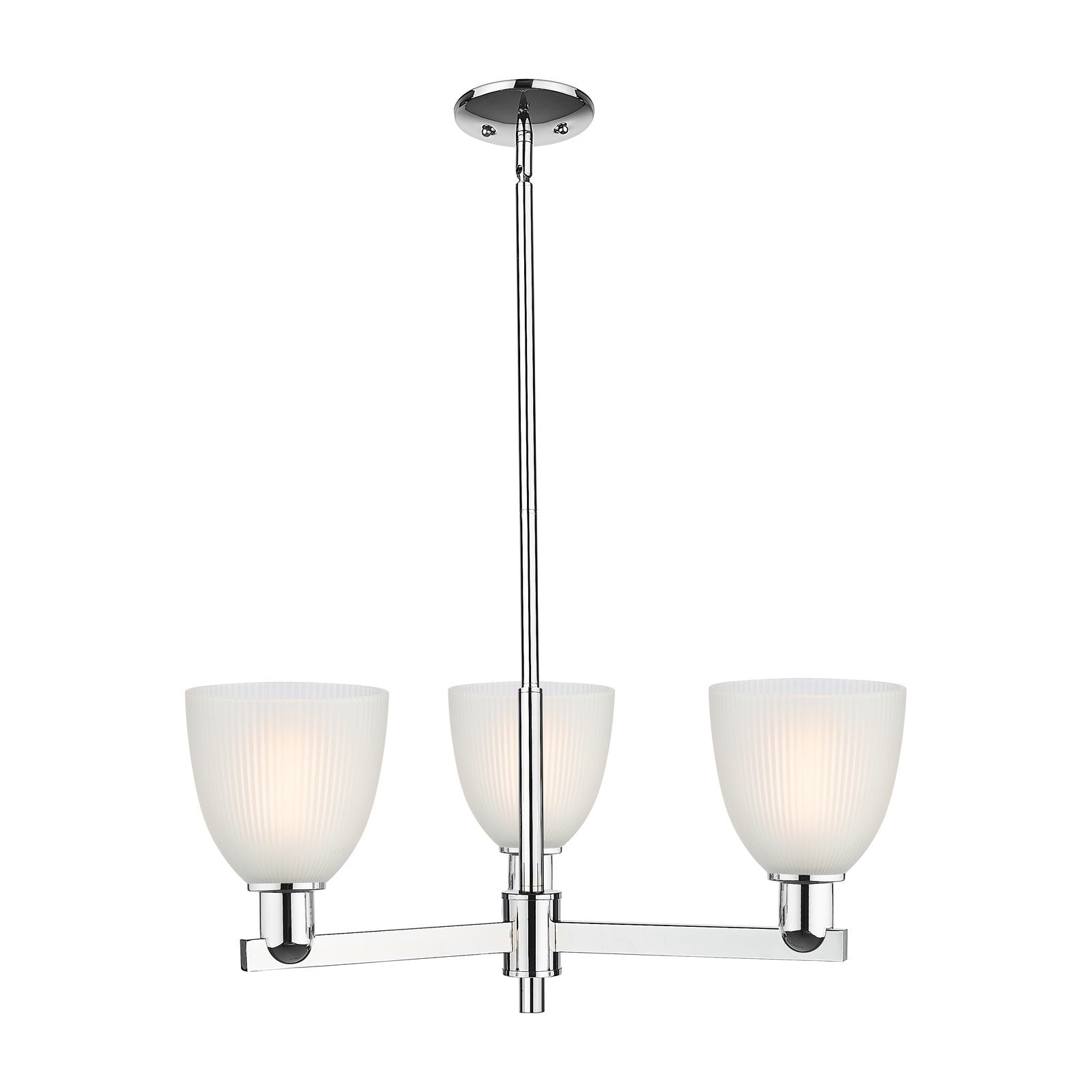 Innovations Castile 28in 3-Light Pendant | Industrial Polished Chrome and White Glass | Kitchen Island & Dining Room | 27.75 x | Model 716-3CR-PC-G381