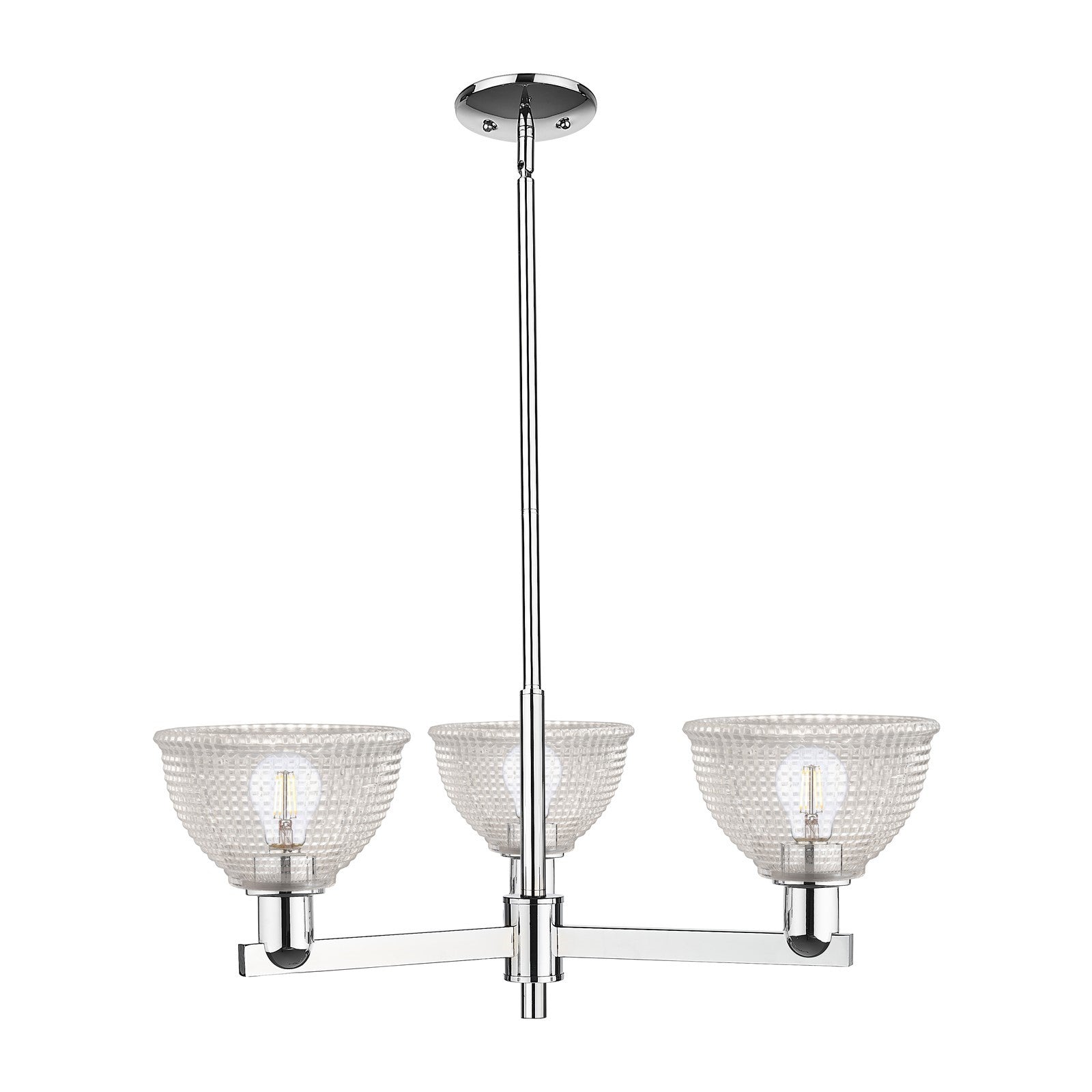 Innovations Arietta 30in 3-Light Pendant | Industrial Polished Chrome Steel and Clear Glass | Kitchen Island & Dining Room | 29.75 | Model 716-3CR-PC-G422