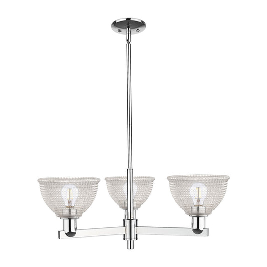Innovations Arietta 30in 3-Light Pendant | Industrial Polished Chrome Steel and Clear Glass | Kitchen Island & Dining Room | 29.75 | Model 716-3CR-PC-G422