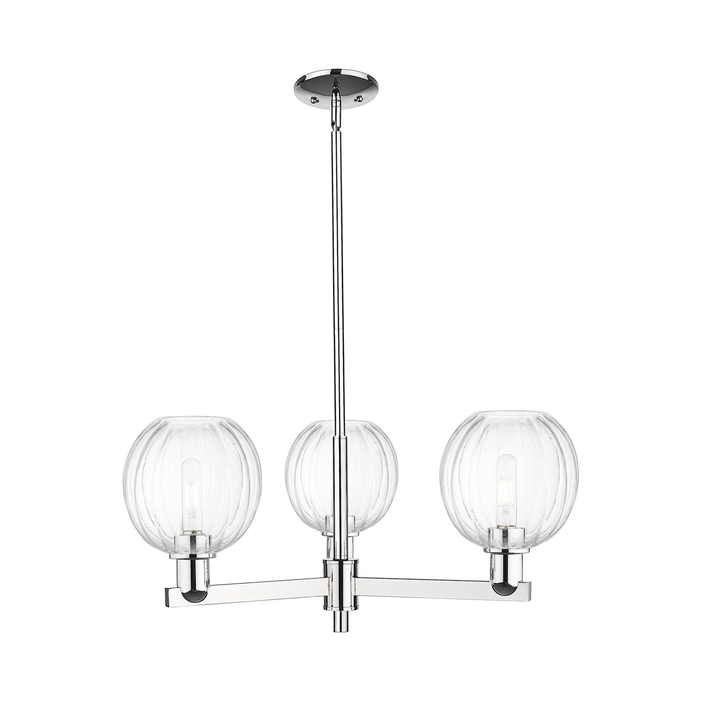 Innovations Preston Globe 28.75in 3-Light Pendant | Industrial Polished Chrome Steel and Clear Glass | Kitchen Island & Dining | Model 716-3CR-PC-G458-7CL